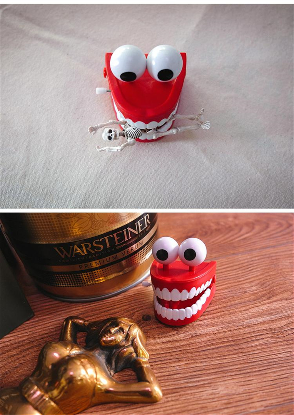 Funny Big Tooth Clockwork Toy Cute Flashing Teeth Bite Finger Novelty ...