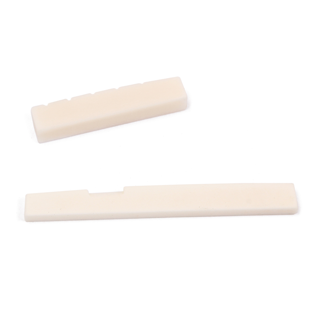 Bone Guitar String Bridge Saddle Blank And Nut Set For Acoustic Guitar Musical Instrument New