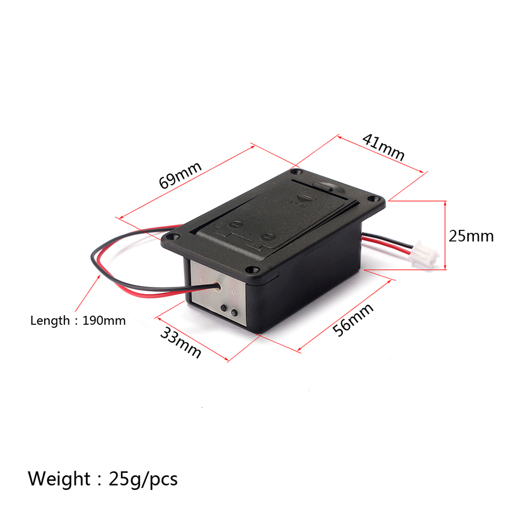 High Quality Black 9V Battery Box Case Cover Holders for Guitar Bass Pickup Replacement Accessory