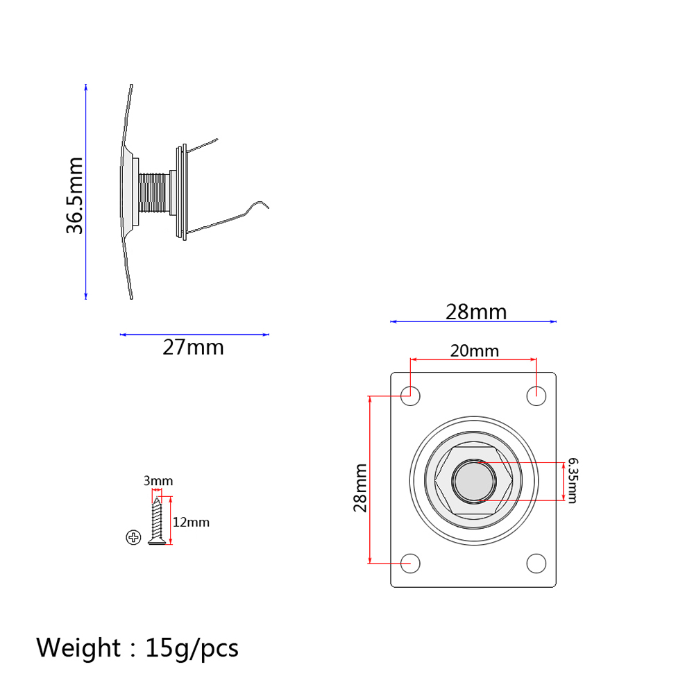 Rectangle Output Guitar Jack Plate Socket