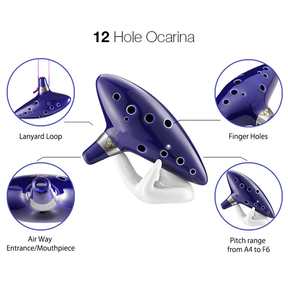 12 Hole Ceramic Ocarina C Tone Handicraft Zelda Ocarina