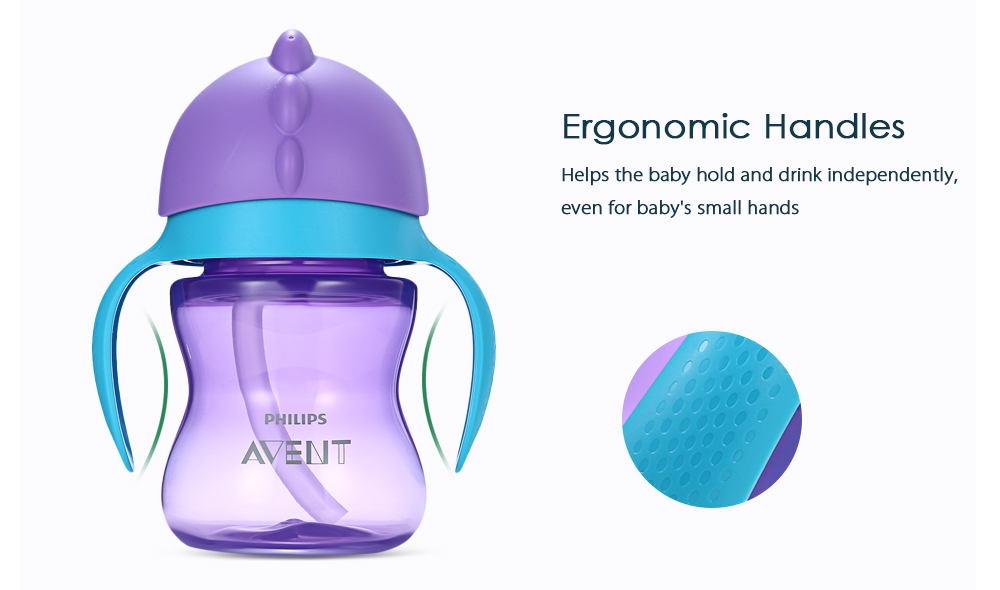 Avent 7oz / 200ml Baby Soft Handle Straw Bottle Training Drinking Cup