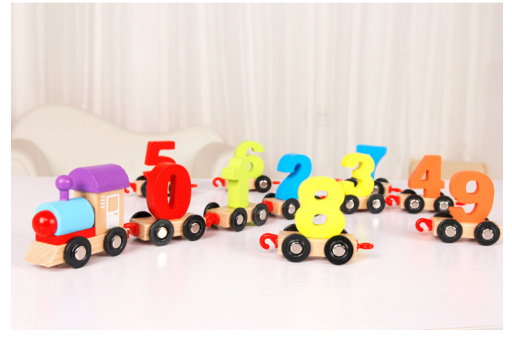 Wooden Train Building Block Puzzle Toy 11pcs