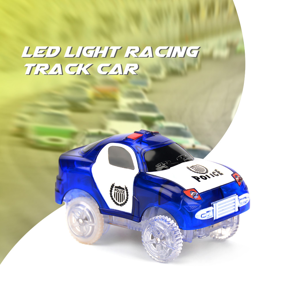 LED Light Racing Track Police Car Toy without Battery