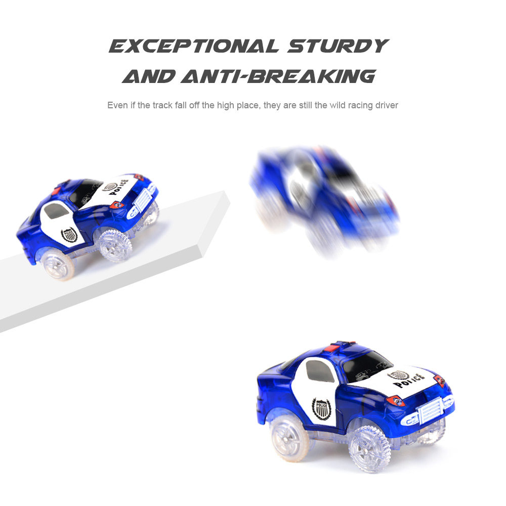 LED Light Racing Track Police Car Toy without Battery