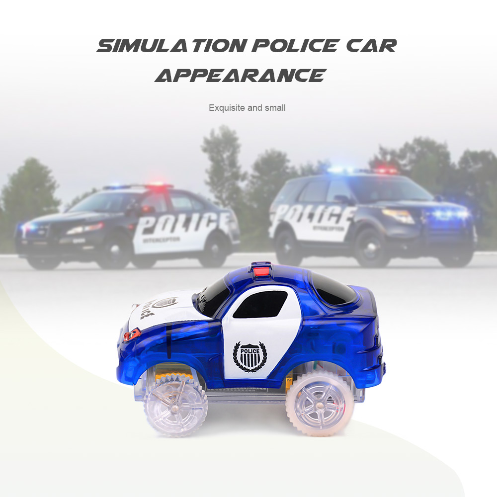 LED Light Racing Track Police Car Toy without Battery