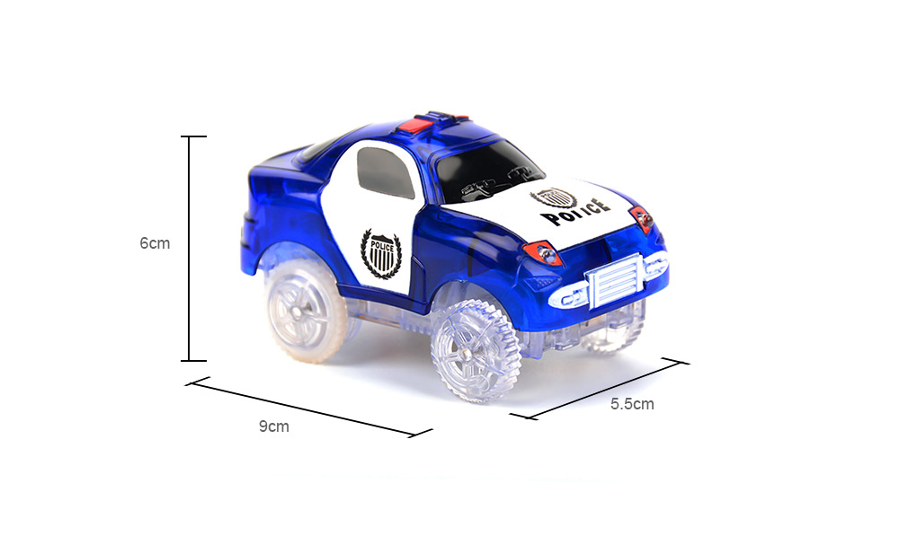 LED Light Racing Track Police Car Toy without Battery