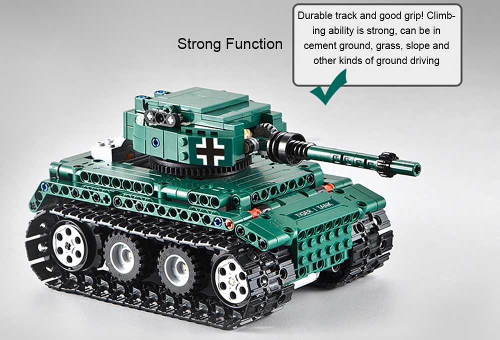 CaDA C51018 DIY Puzzle Strong Power Remote Control Crawler Tank Toy for Children