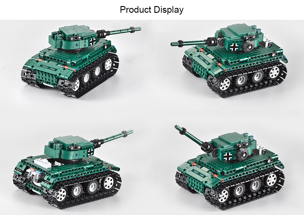 CaDA C51018 DIY Puzzle Strong Power Remote Control Crawler Tank Toy for Children